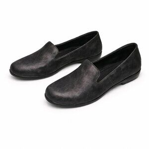Dansko Black-Pewter Metallic Comfort Minimalist Travel Loafers 40 (US 9.5 - 10)